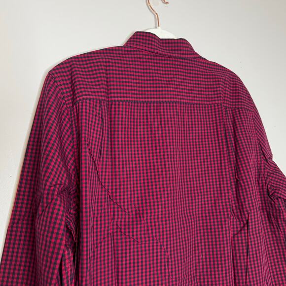 Hawker Rye Men's Checkered Button-Down Shirt Burgundy 100% Cotton NWT Large - Picture 6 of 10